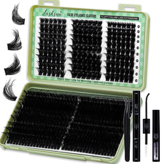 LASHSUN WL+200D lash cluster kit visual bundle for easy DIY application.