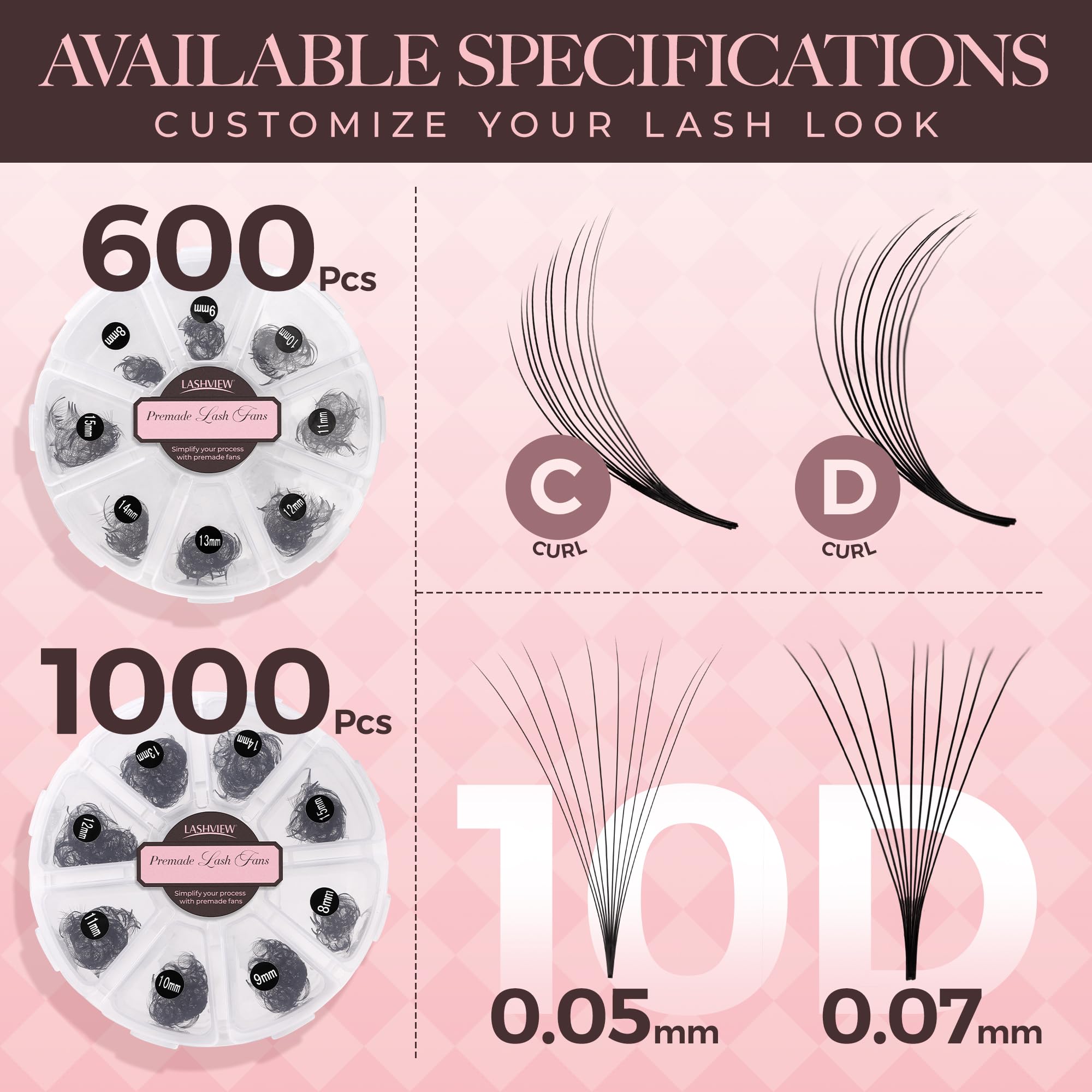 LASHVIEW matte black material provides lightweight, durable lashes.