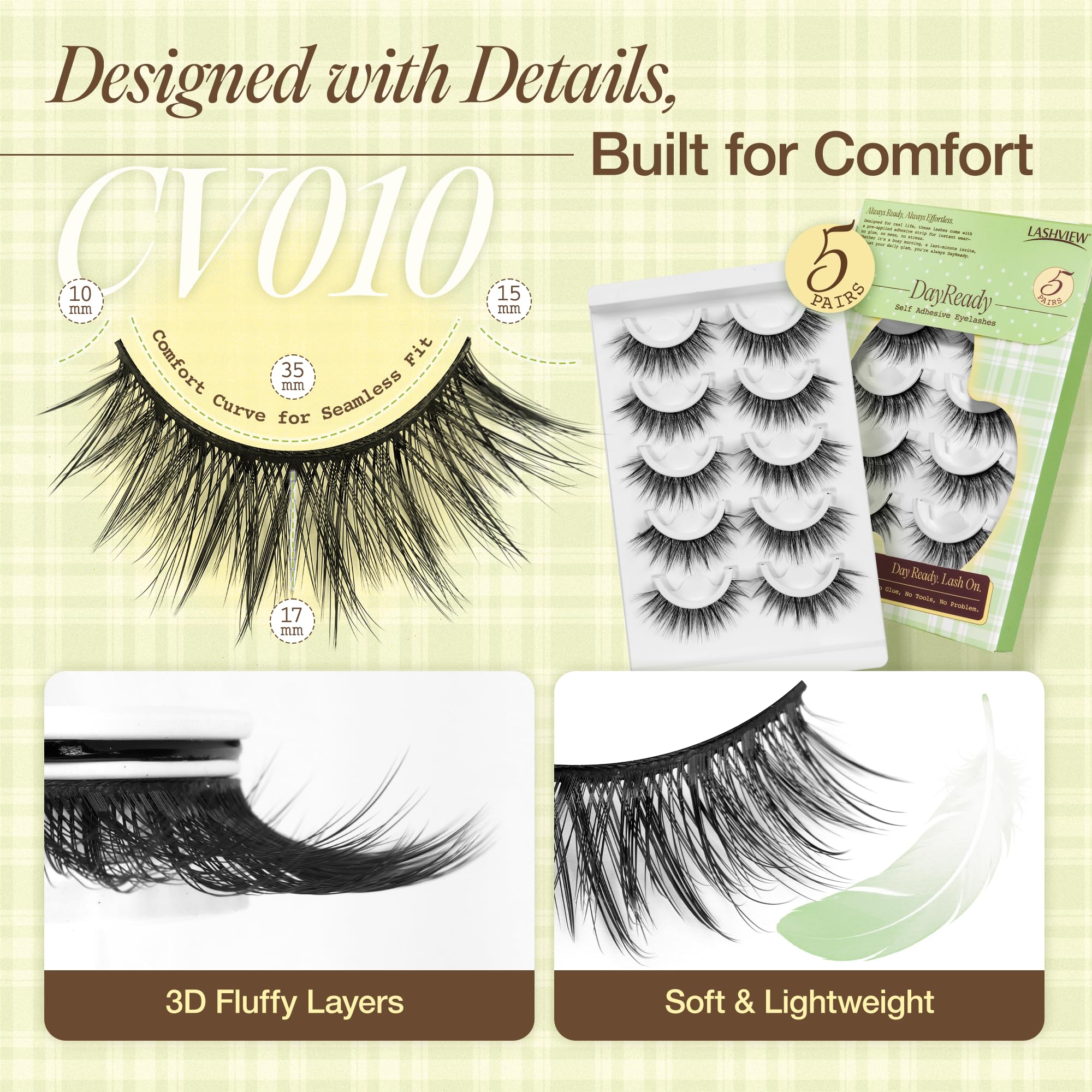 LASHVIEW CV010 reusable lashes with replacement strips for extended use.