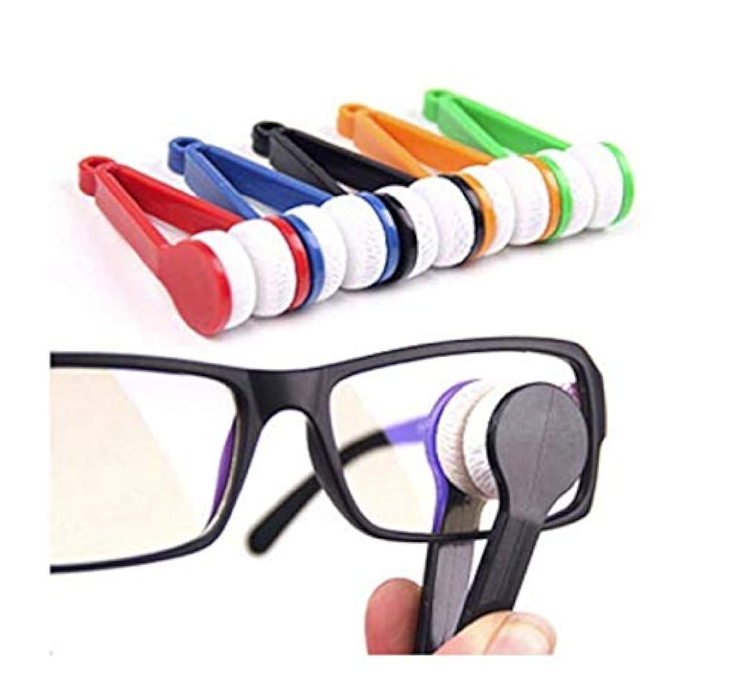 LASSUM 5 Pack Mini Eyeglasses Cleaner Clips - front view