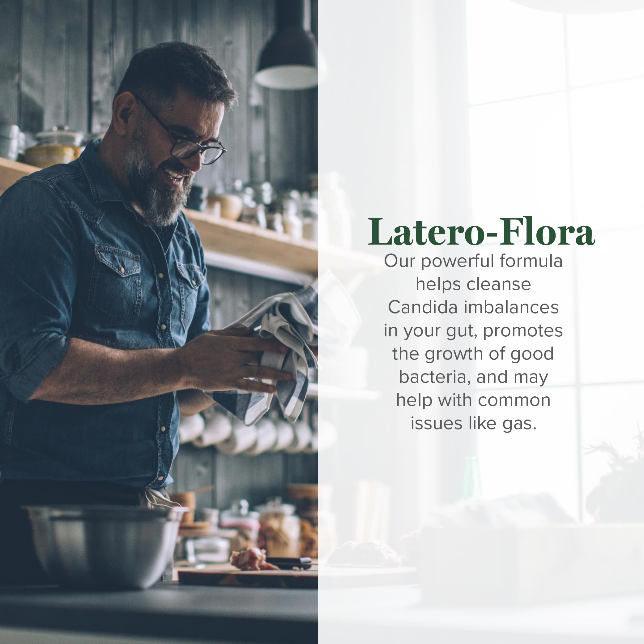 Latero-Flora Probiotic 60 Count bottle - back label