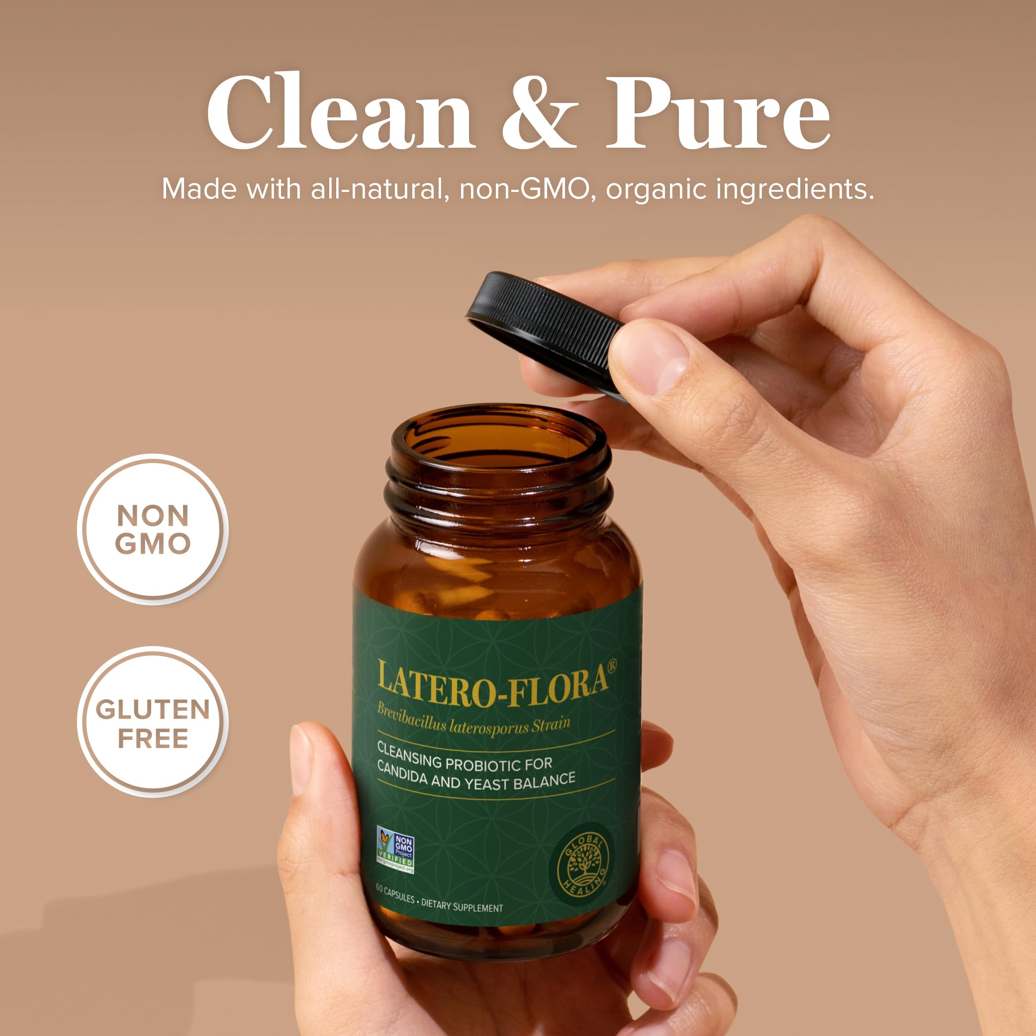 Close-up of Latero-Flora Probiotic capsules
