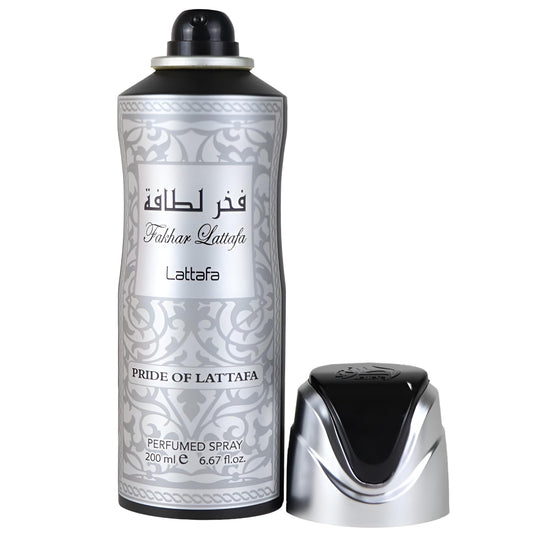 Lattafa Fakhar Men bottle side view highlighting a sleek gym-ready design