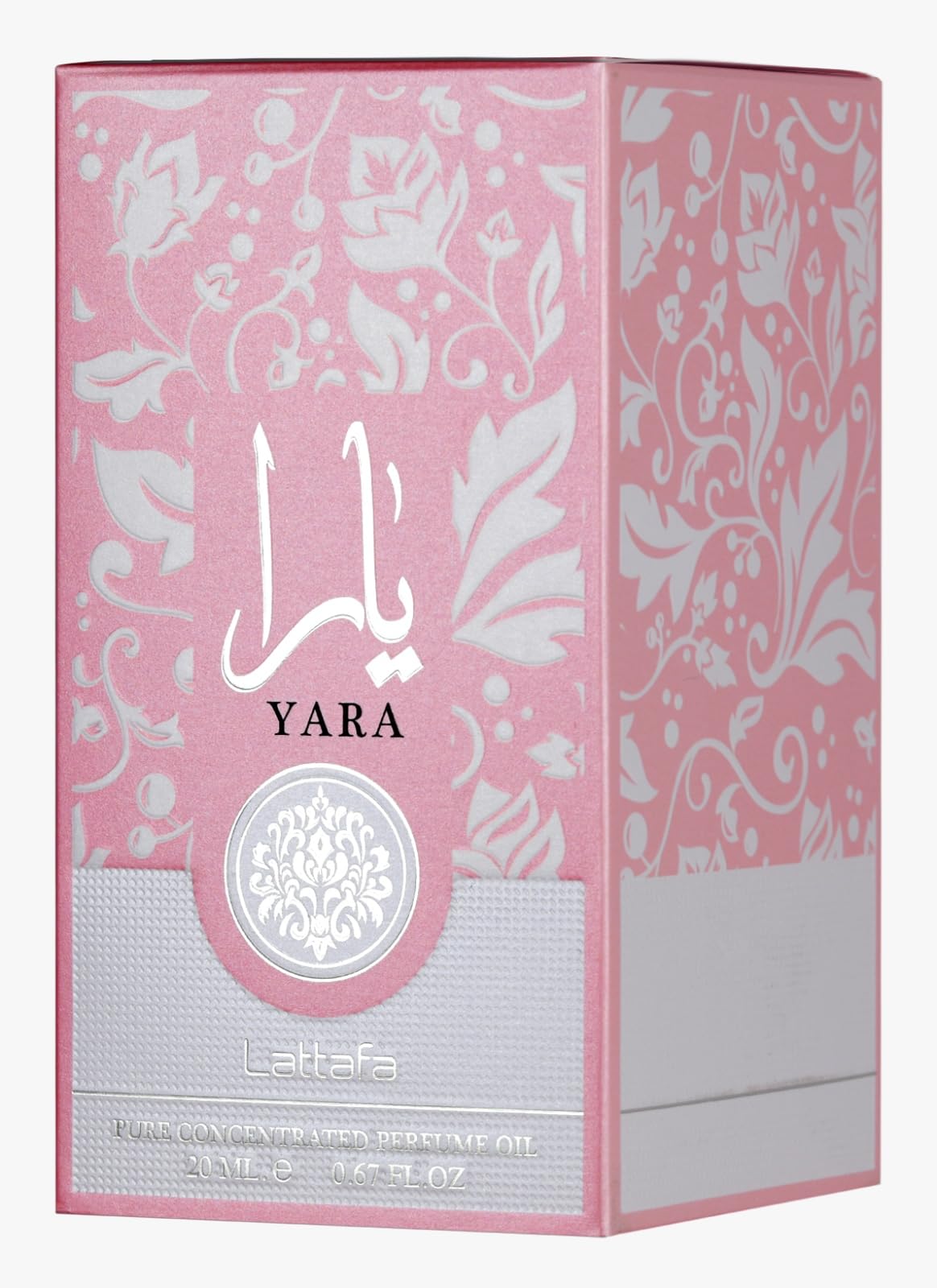 Compact Lattafa Yara bottle with packaging for on-the-go use.