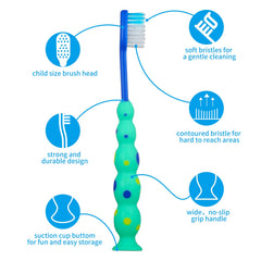 Lauwell toddler brushes with suction cup and protective covers