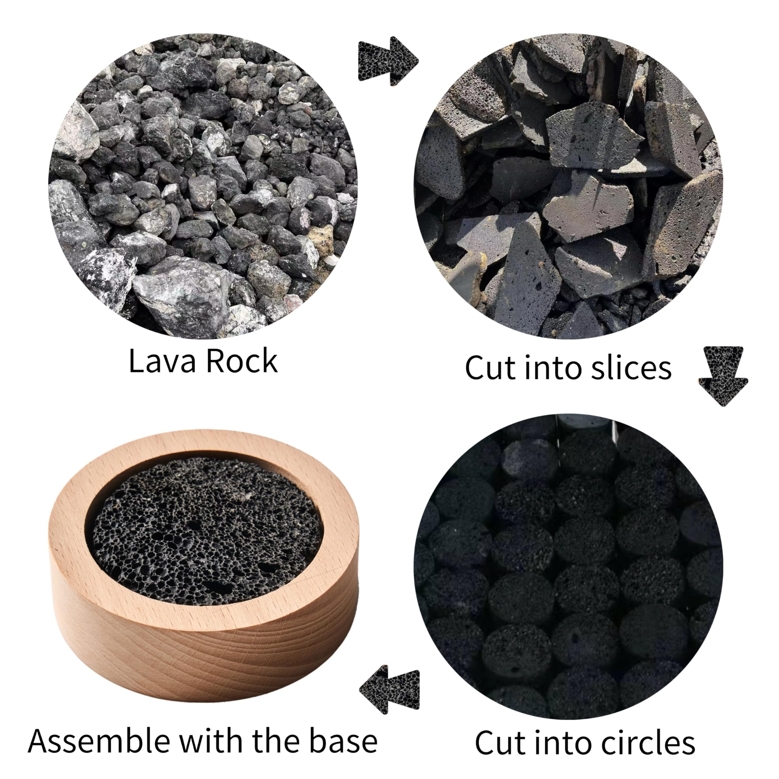 Lava rock diffuser on a desk in a workspace