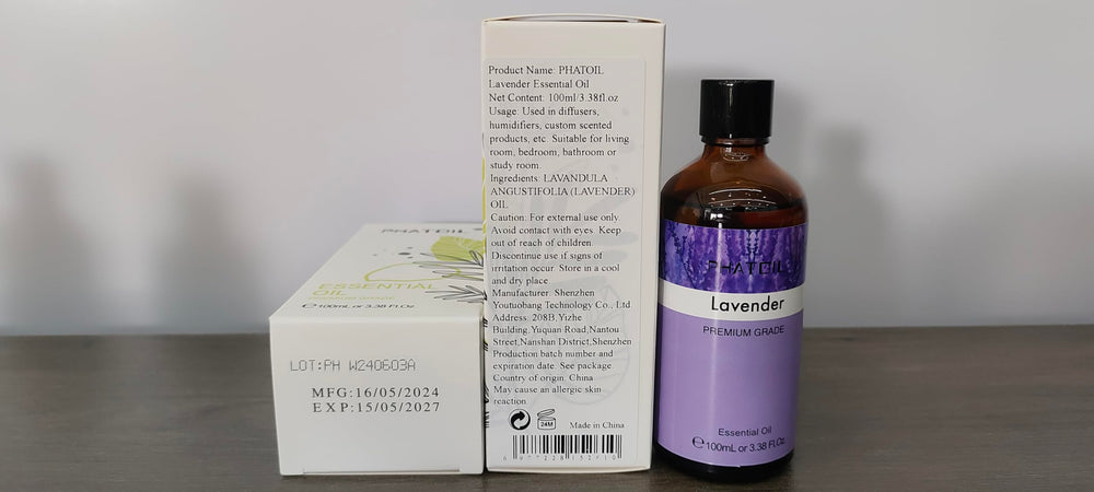 Elegant lavender essential oil packaging and bottle design