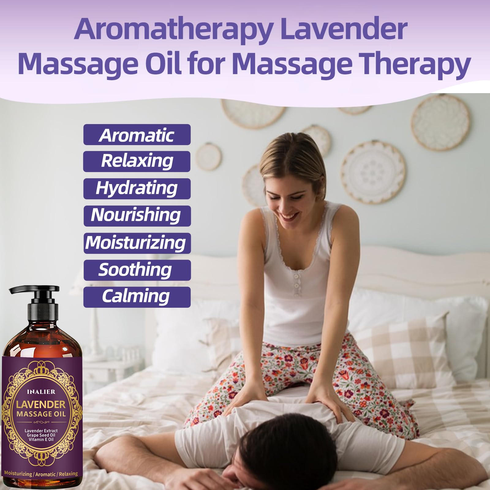 Lavender aromatherapy massage oil suitable for all skin types