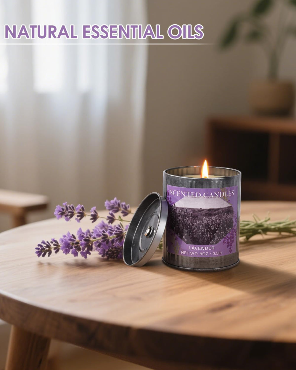 Lavender aromatherapy soy candle 8oz