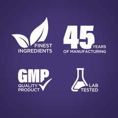 Non-GMO and Gluten Free banner on Lavender Calm Pills packaging