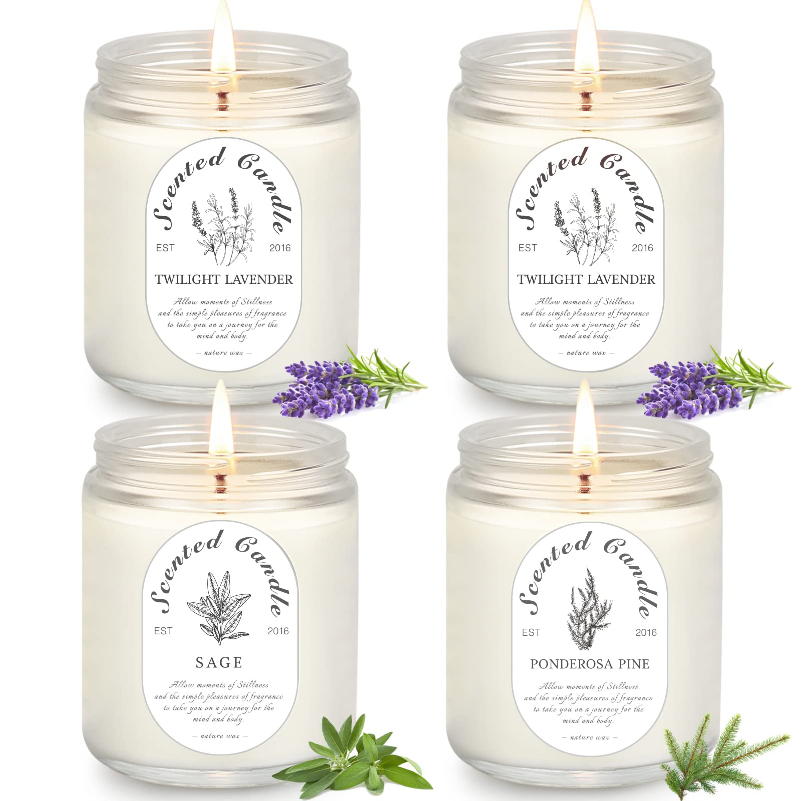Front view of Lavender Candle Gift Set 4-pack