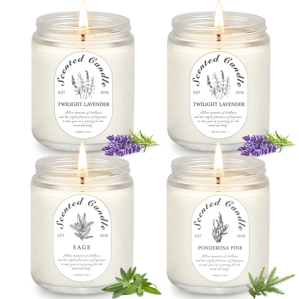 Front view of Lavender Candle Gift Set 4-pack