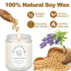 Lavender scented candle jar label