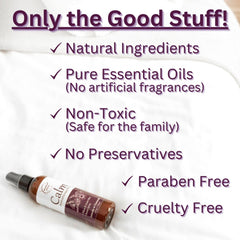 Label showing lavender and chamomile ingredients