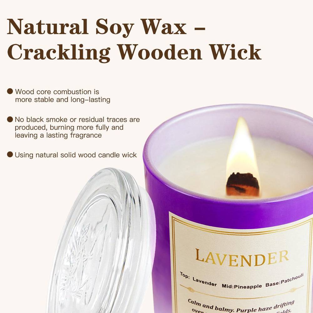 Lavender candle gift set packaging and holiday decor