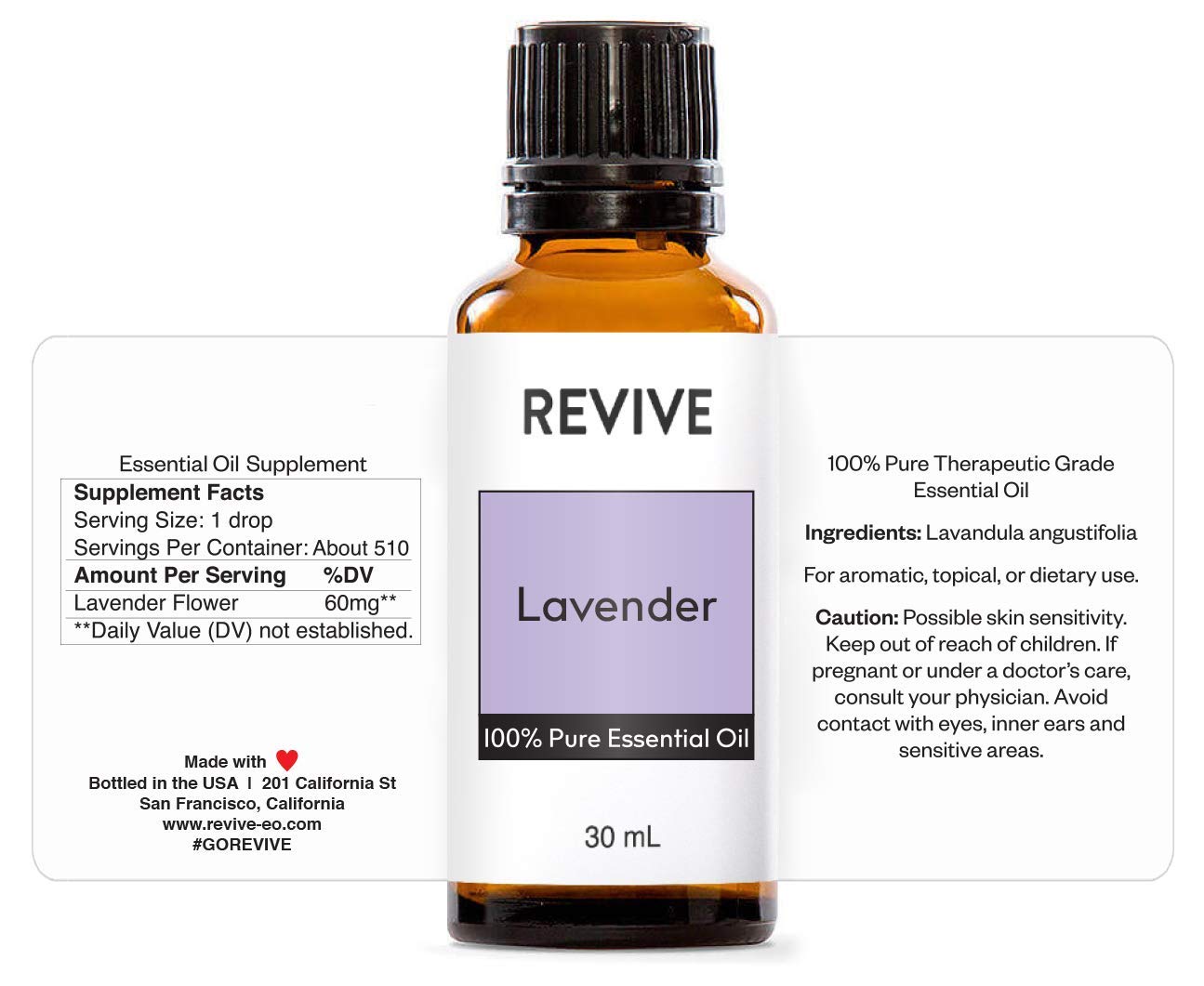 Close-up pour of lavender essential oil 30mL