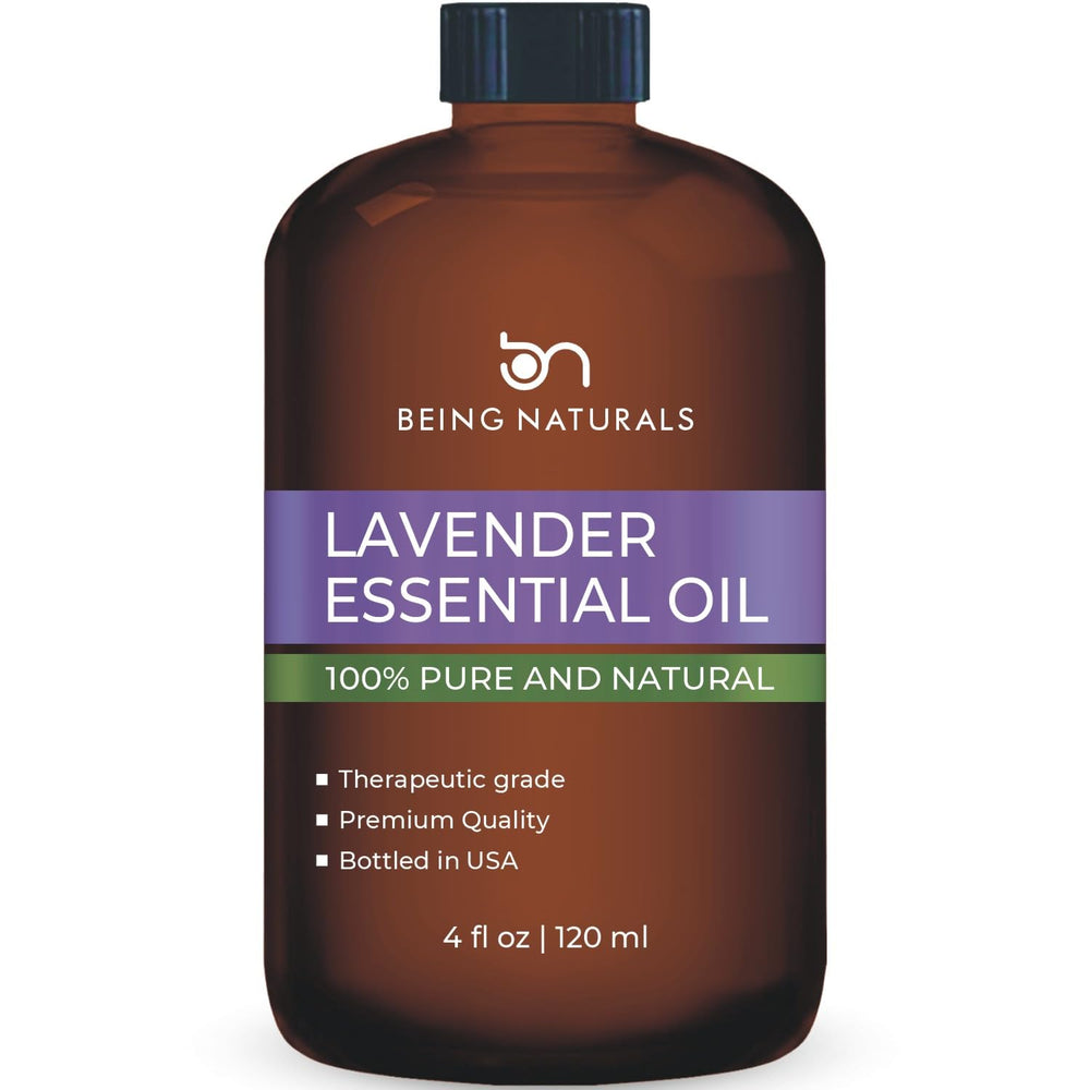 Lavender essential oil in a 4oz glass dropper bottle