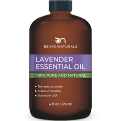 Lavender essential oil in a 4oz glass dropper bottle
