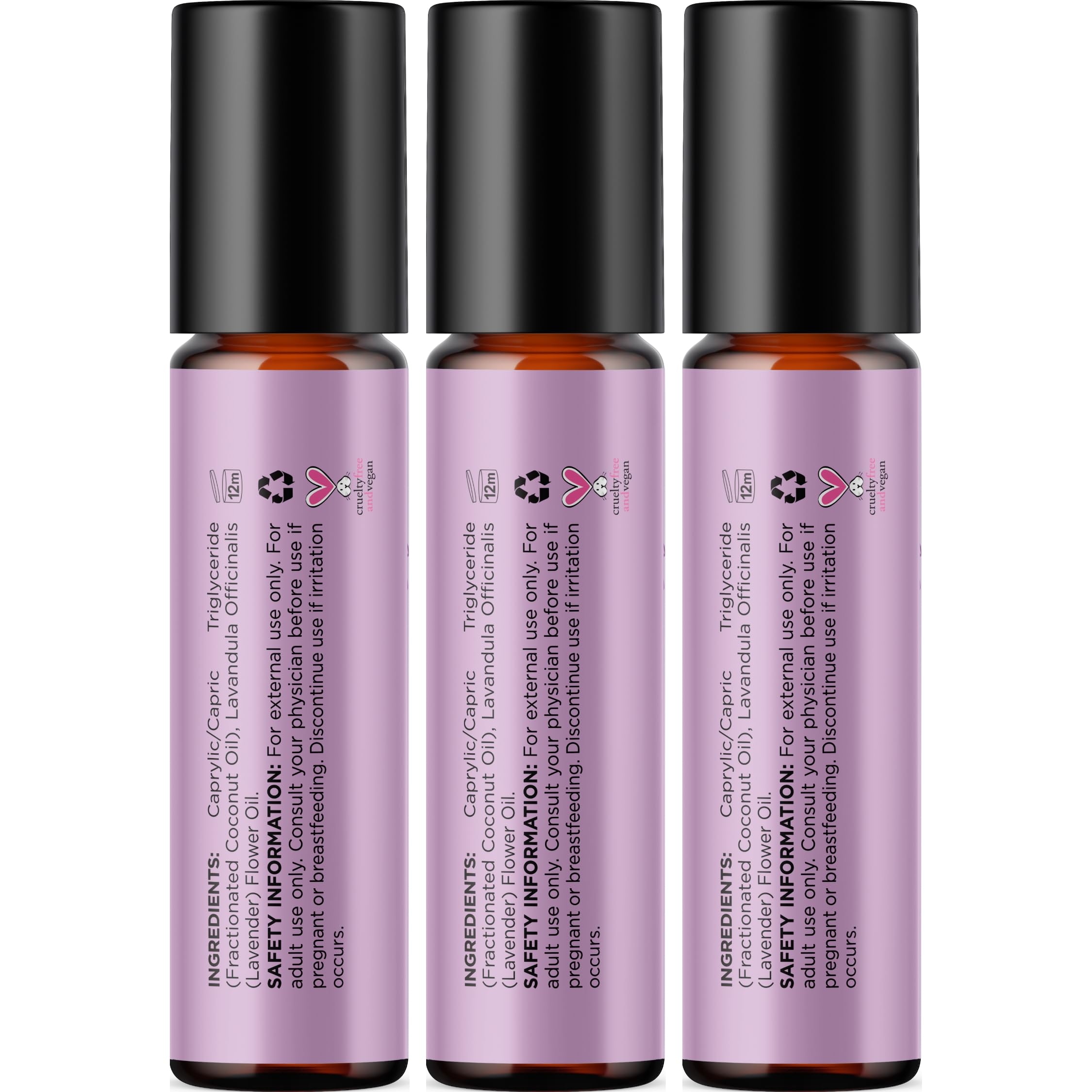 Roll-on bottle with lavender flowers and soft focus