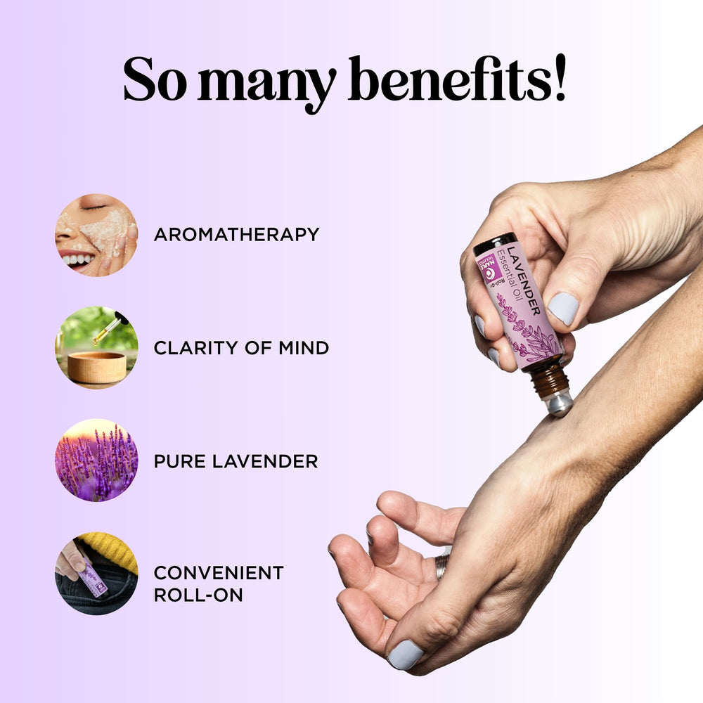 Application of lavender roll-on for soothing aromatherapy