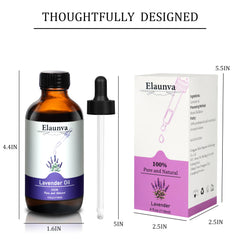 Lavender flowers beside a bottle of essential oil