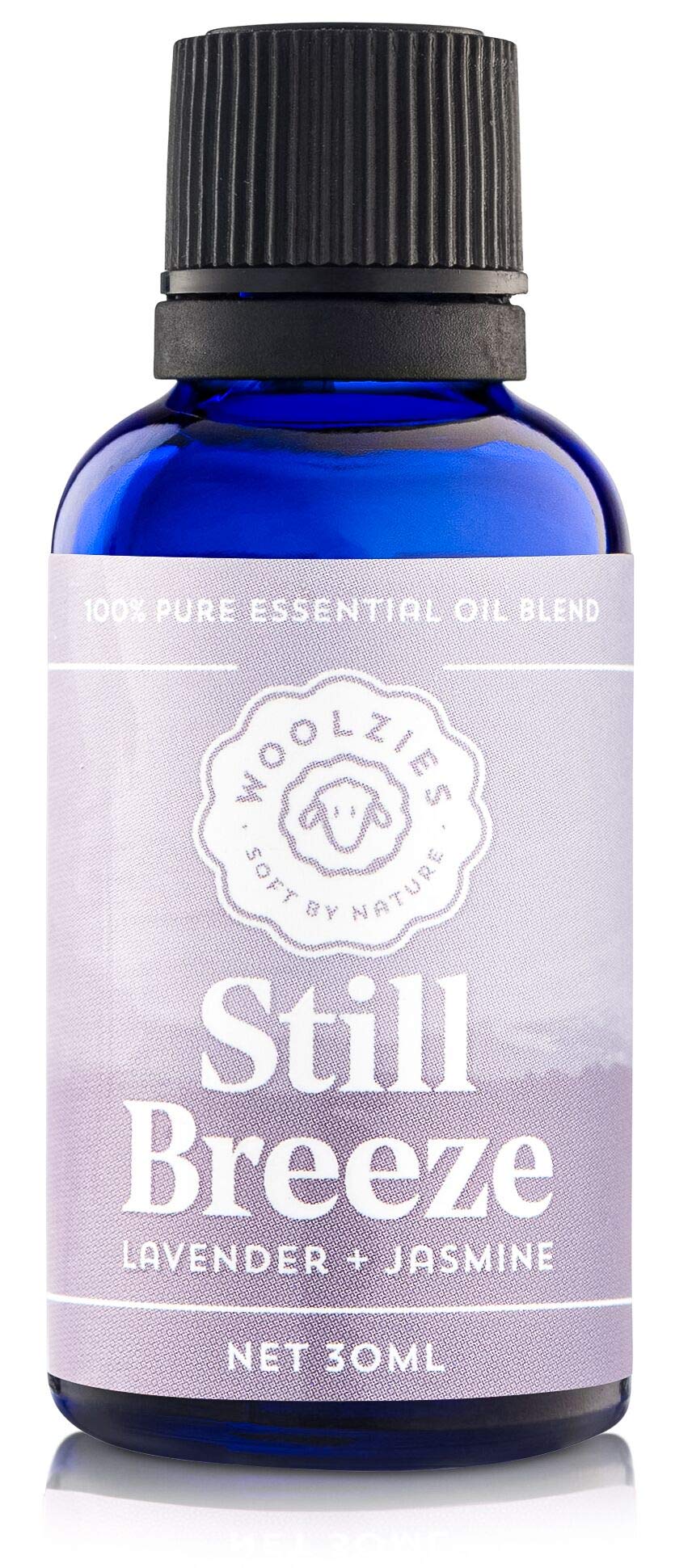 Lavender and jasmine Still Breeze blend in glass bottle