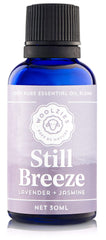 Lavender and jasmine Still Breeze blend in glass bottle