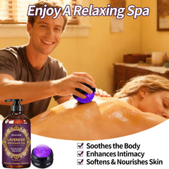 Lavender massage oil bottle for spa and home use