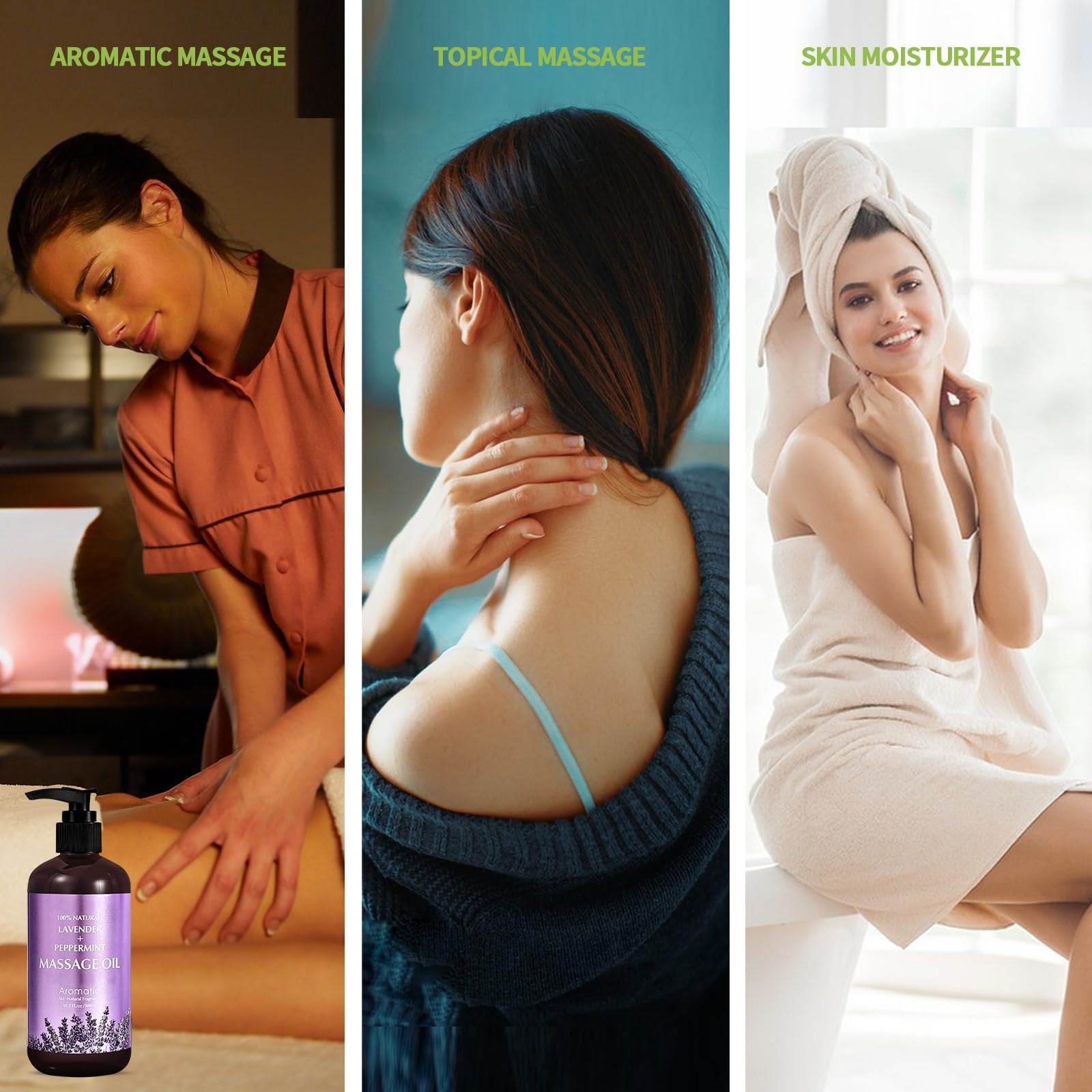 Hands massaging with Lavender Massage Oil