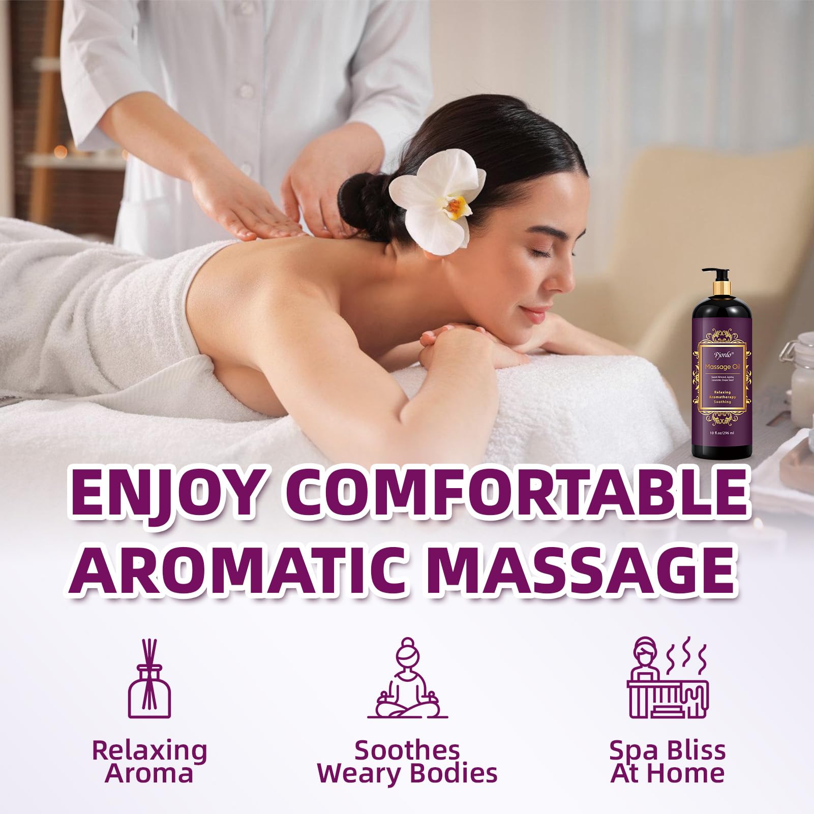 Non-greasy, quickly absorbed lavender massage oil