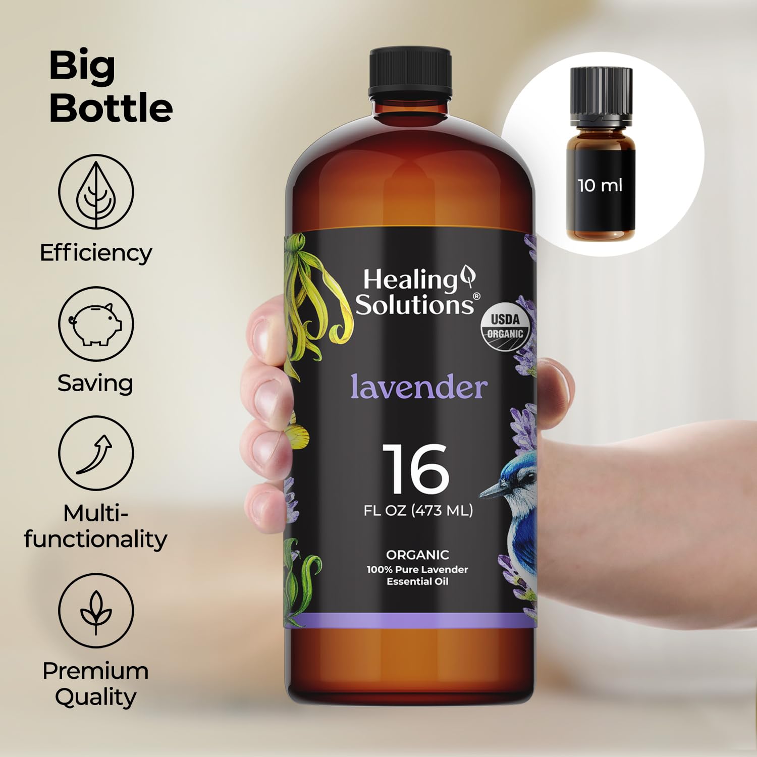 Diffuser emitting lavender aroma with essential oil