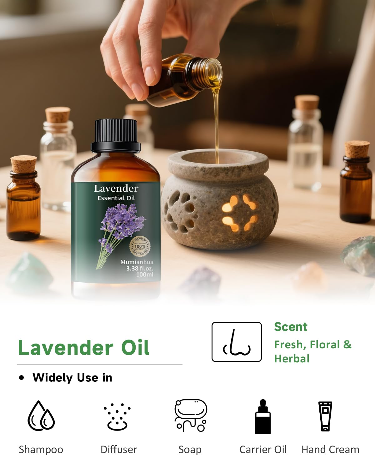 Lavender essential oil for candle and soap making DIY