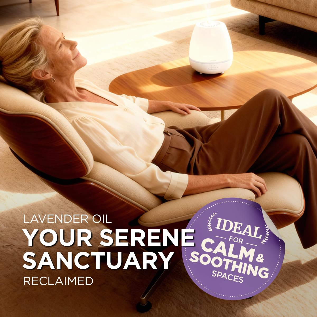 Diffuser with Lavender Essential Oil for aromatherapy