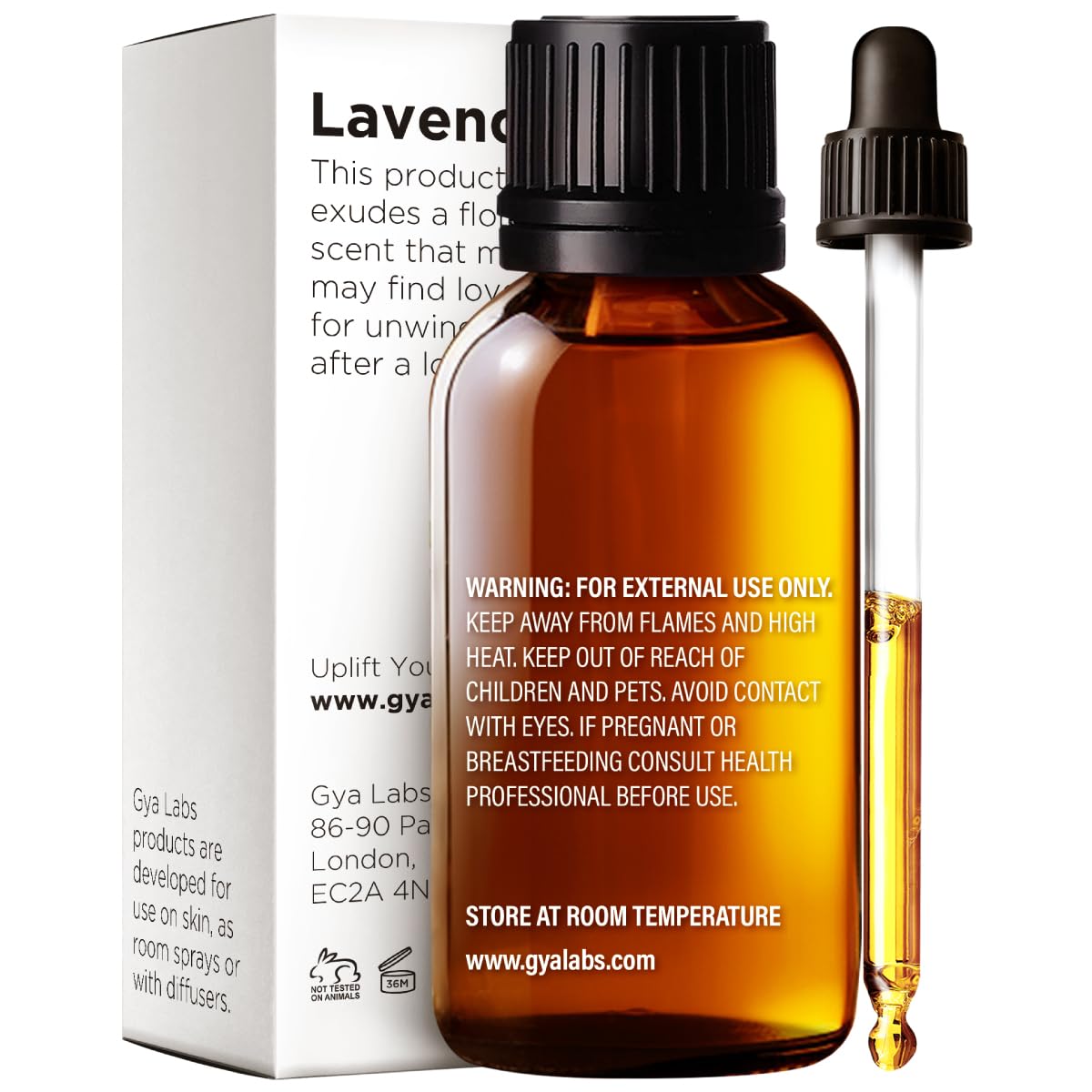 Lavender essential oil diffuser with bottle