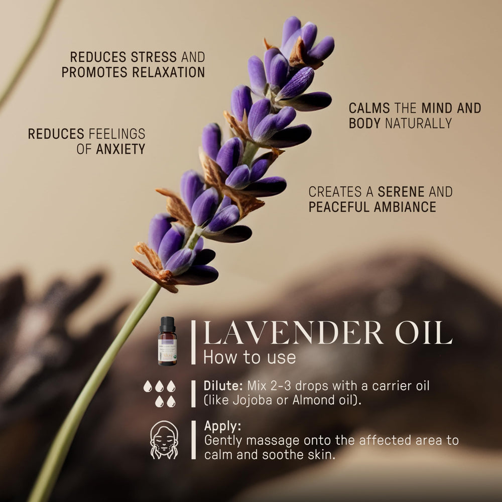 Lavender essential oil diffuser setup with Alizé Lavender Oil