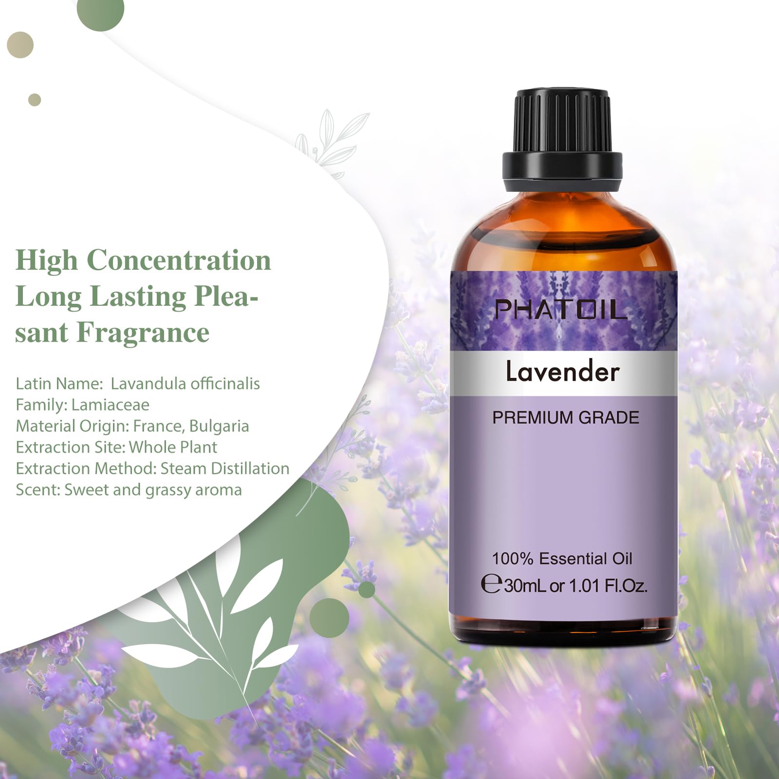Lavender essential oil diffuser with PHATOIL bottle