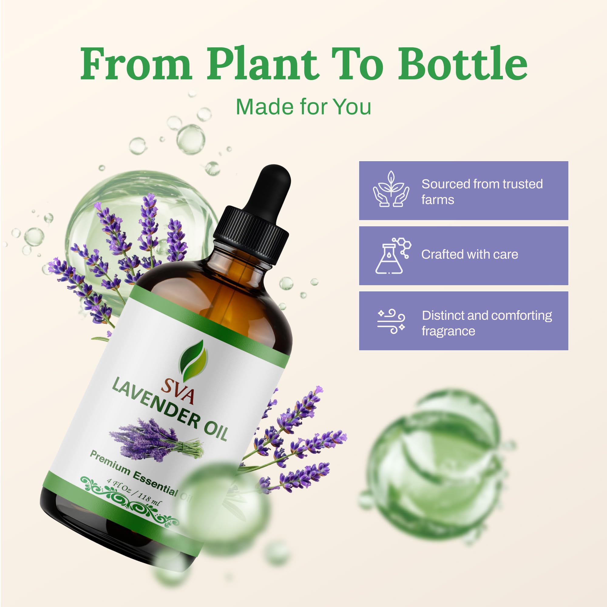 Lavender essential oil added to skincare and hair care routine
