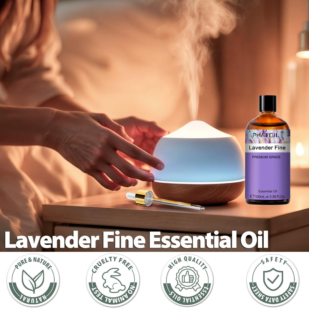 Lavender essential oil used in soaps and candles for DIY projects