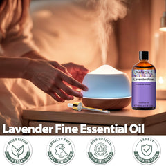 Lavender essential oil used in soaps and candles for DIY projects