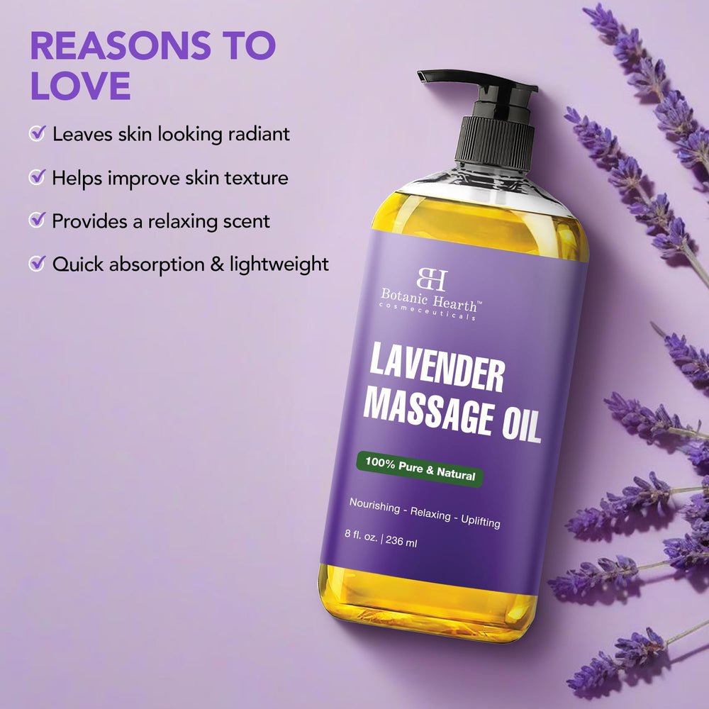 Unscented lavender massage oil bottle for massage therapy