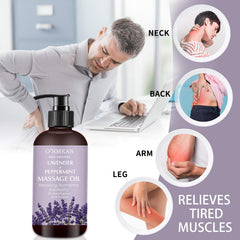 Pouring massage oil into hands for warming
