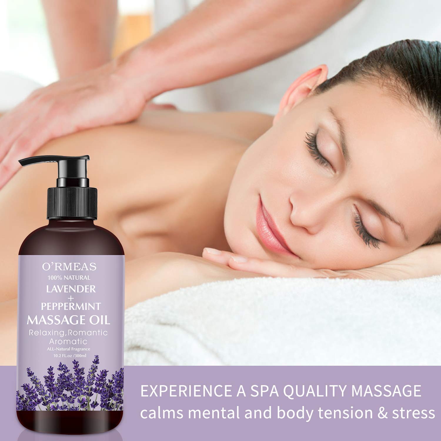 Massage oil absorbed on back muscles