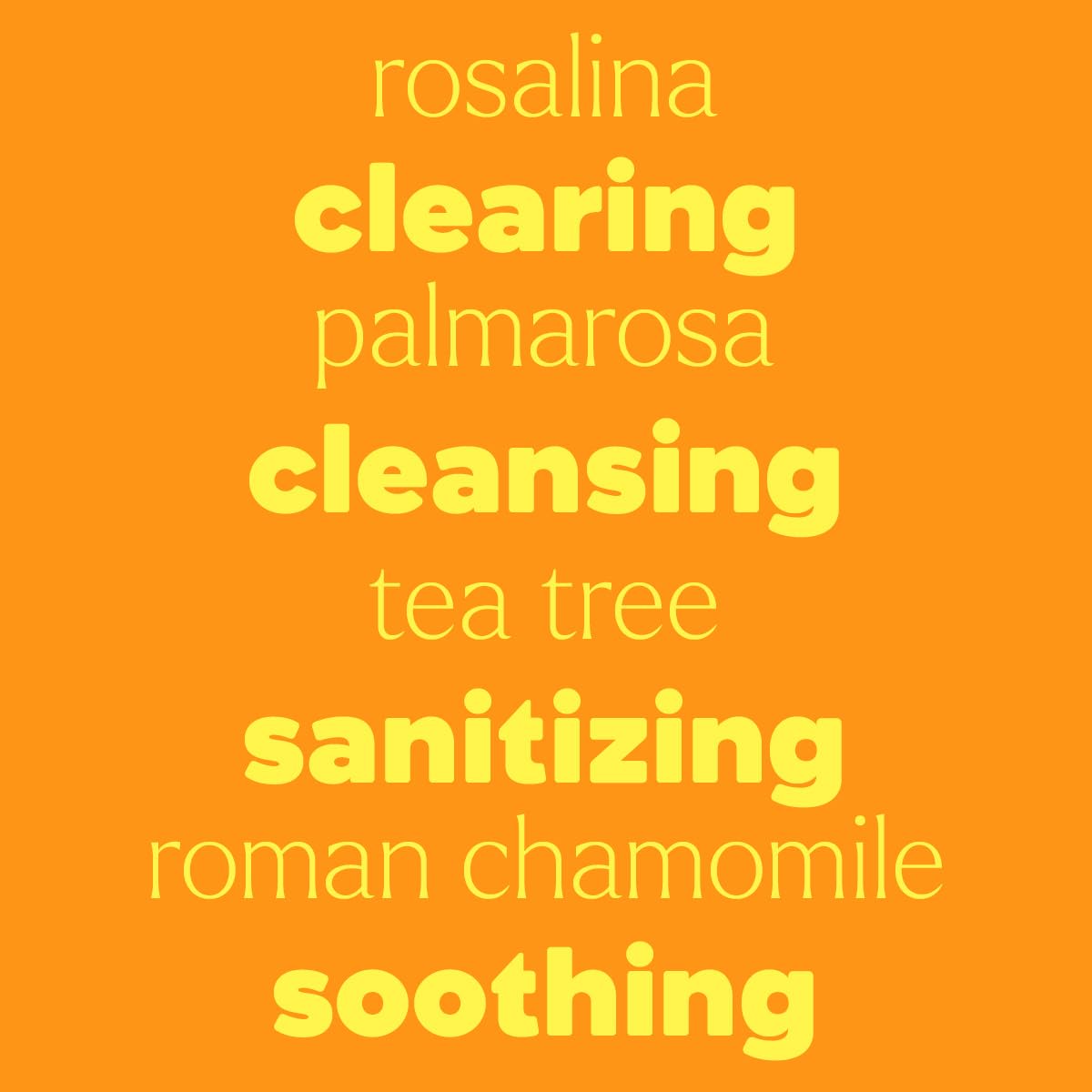 Close-up of lavender, rosalina, tea tree, palmarosa, and roman chamomile oils