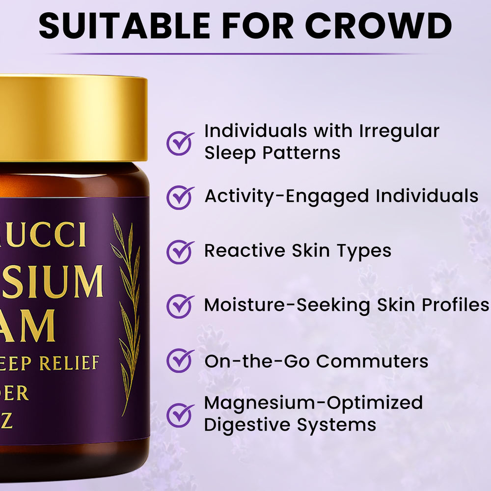Lavender-scented magnesium cream bottle