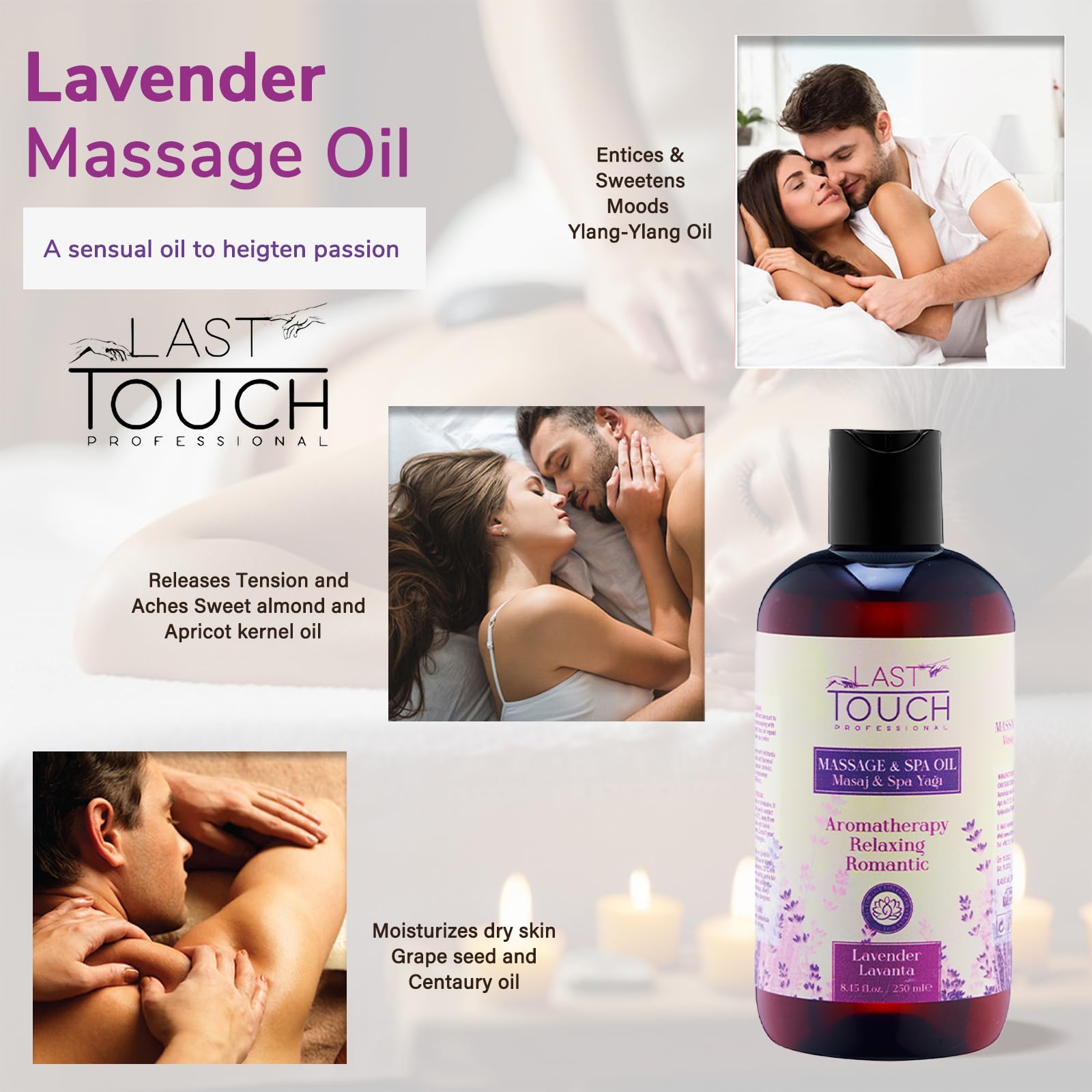 Label and ingredients of Lavender Sensual Massage Oil