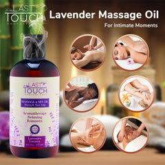Relaxation concept with lavender massage oil for intimate moments