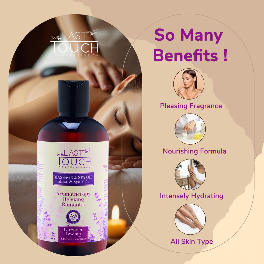 Therapeutic massage scene using lavender oil