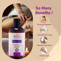 Therapeutic massage scene using lavender oil
