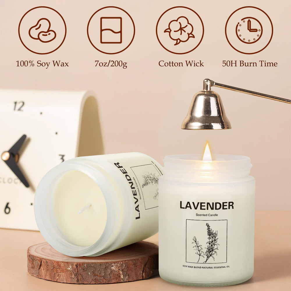 Lavender soy candle close-up