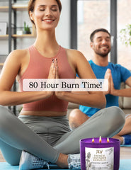 Side view showing three cotton wicks in the purple jar.